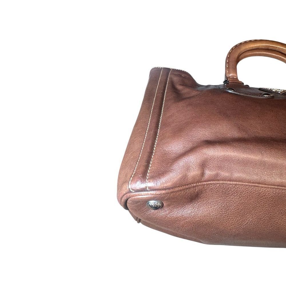 PRADA Nocciolo Brown Soft Calfskin Leather Large Satchel Tote Bag Auth - Picture 7 of 16